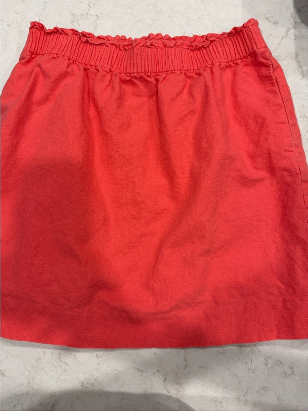 J. Crew Coral-Red Elastic-Waist Mini Skirt
